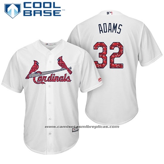 Camiseta Beisbol Hombre St. Louis Cardinals 2017 Estrellas y Rayas Matt Adams Blanco Cool Base